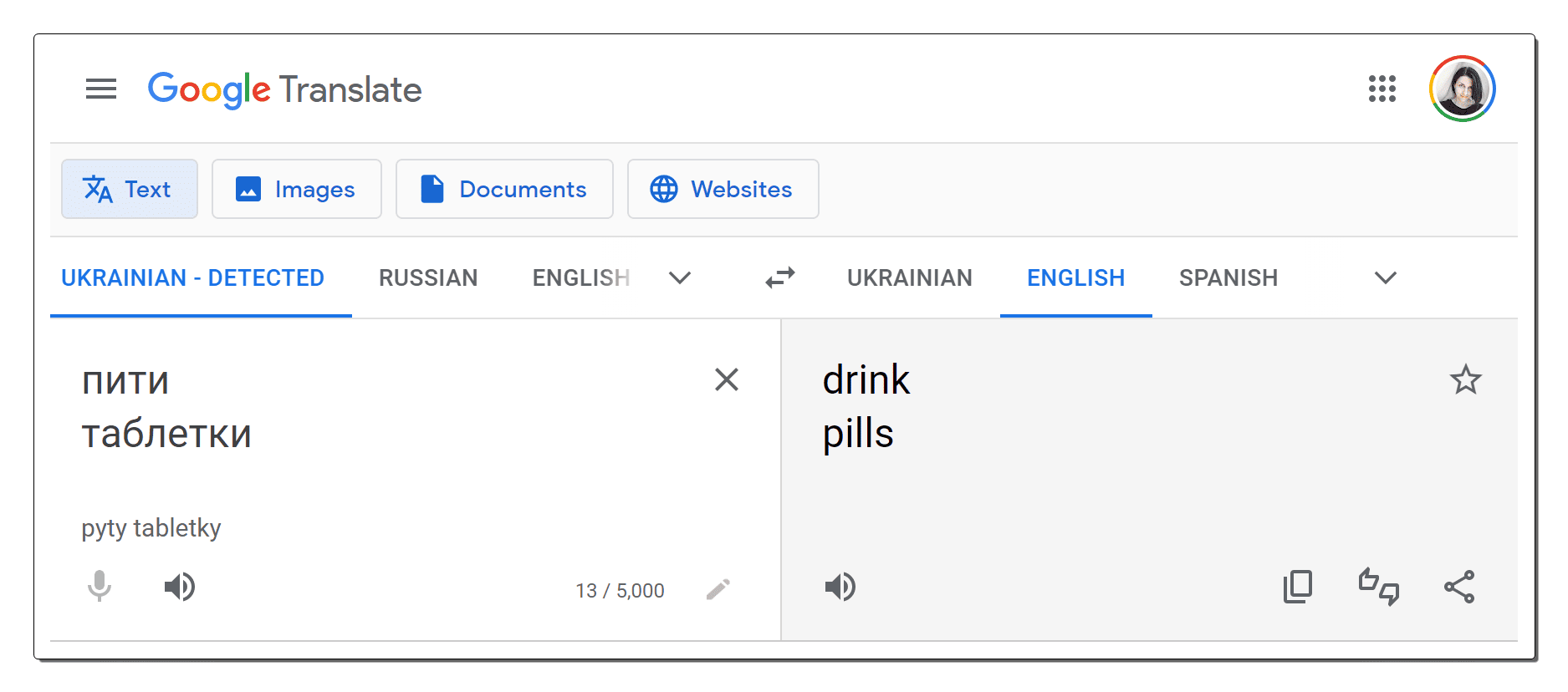 google translate mistakes