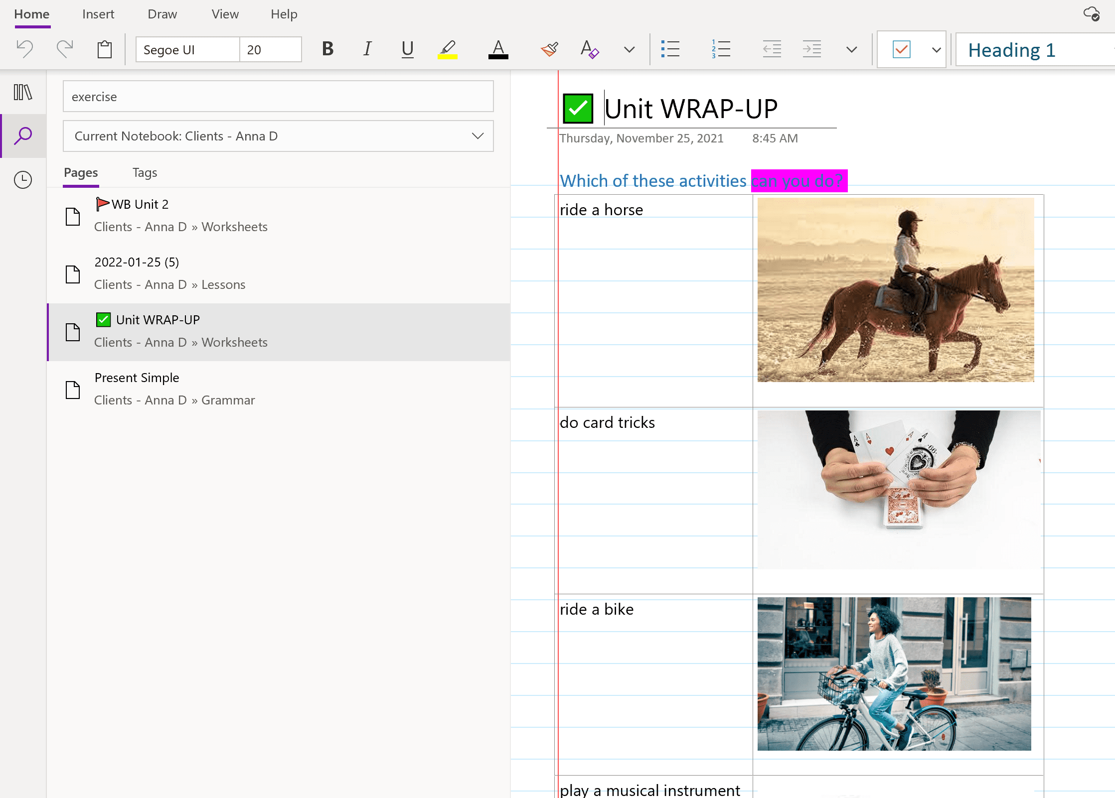 search in Onenote desktop screenshot
