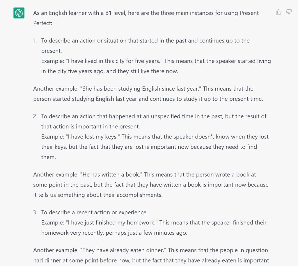 коли вживається Present Perfect вивчати англійську з ChatGPT - learning English grammar with Chat GPT