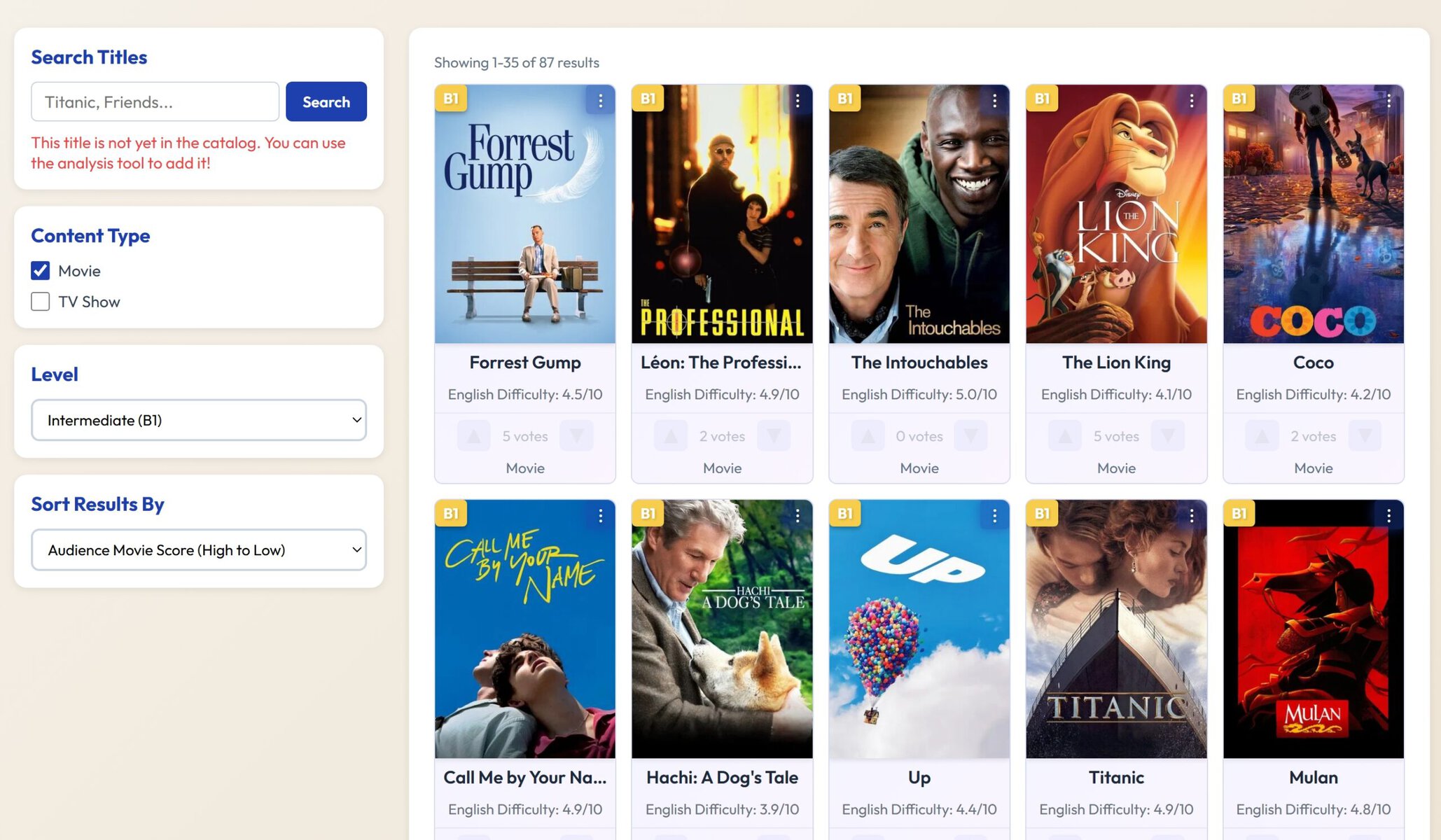 Learn English with Movies: Why Watching Isn't Enough (And What to Do Instead) 1 movies by level