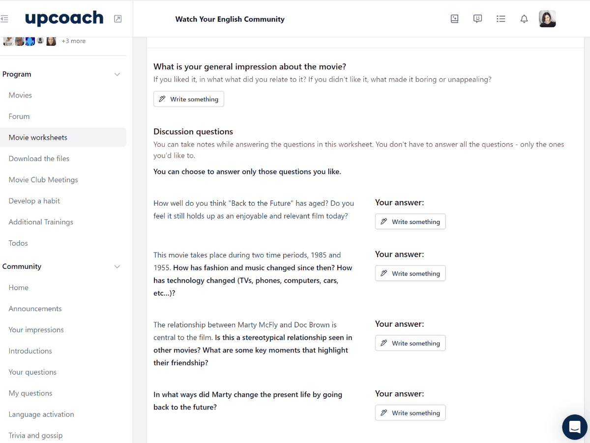 Back to the Future worksheet - discussion questions