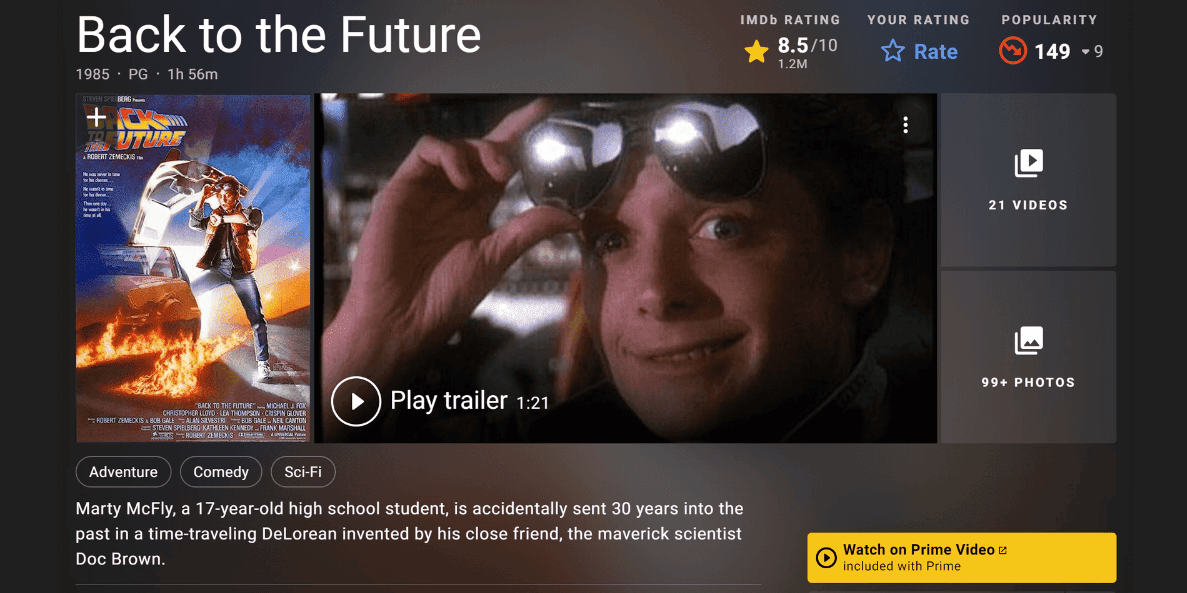 Back to the Future in the movie club