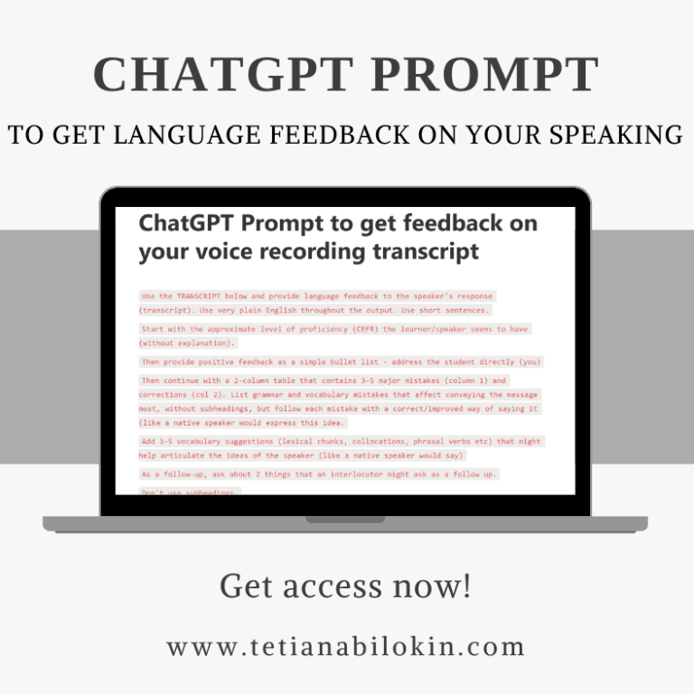 ChatGPT prompt to get feedback on speaking