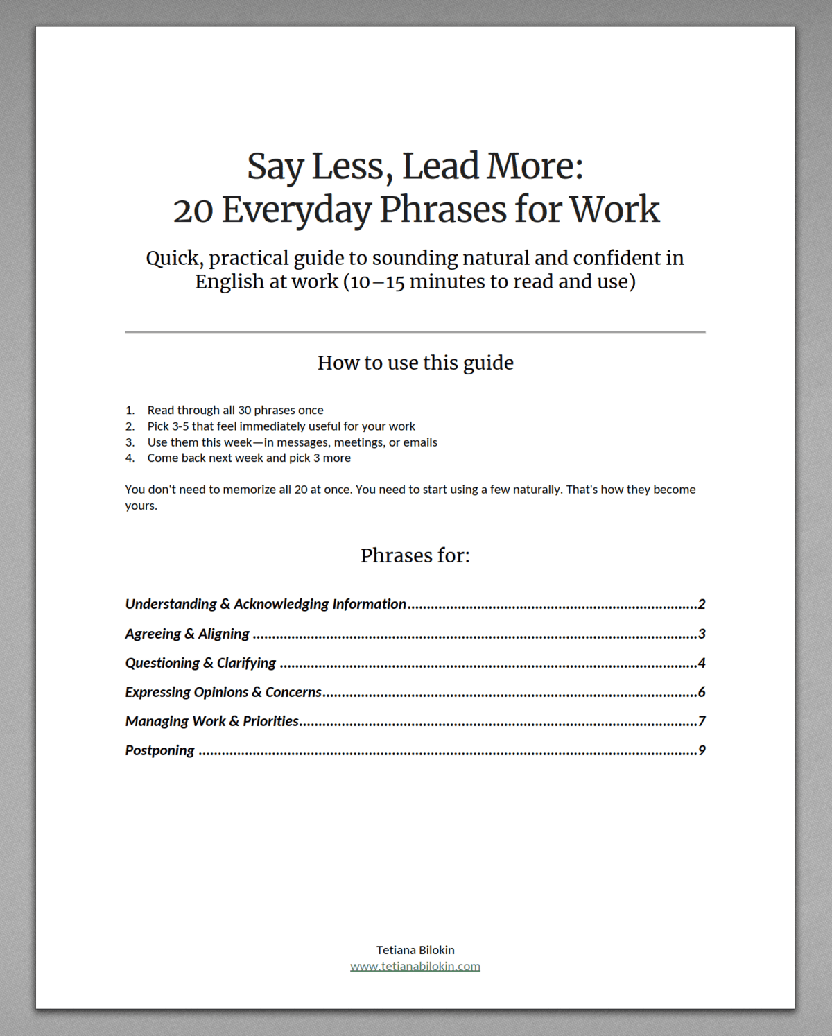 Say Less, Lead More: 20 Quick Phrases for Work