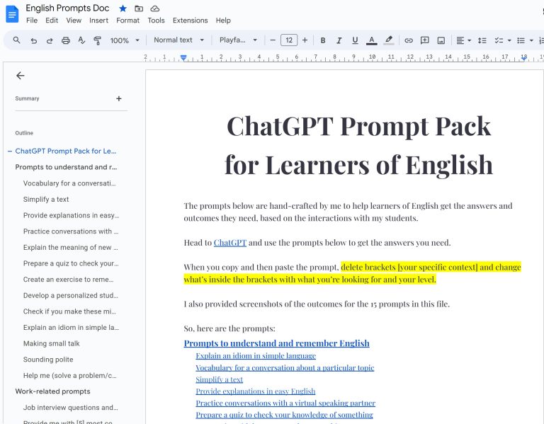 use chat gpt for improving English