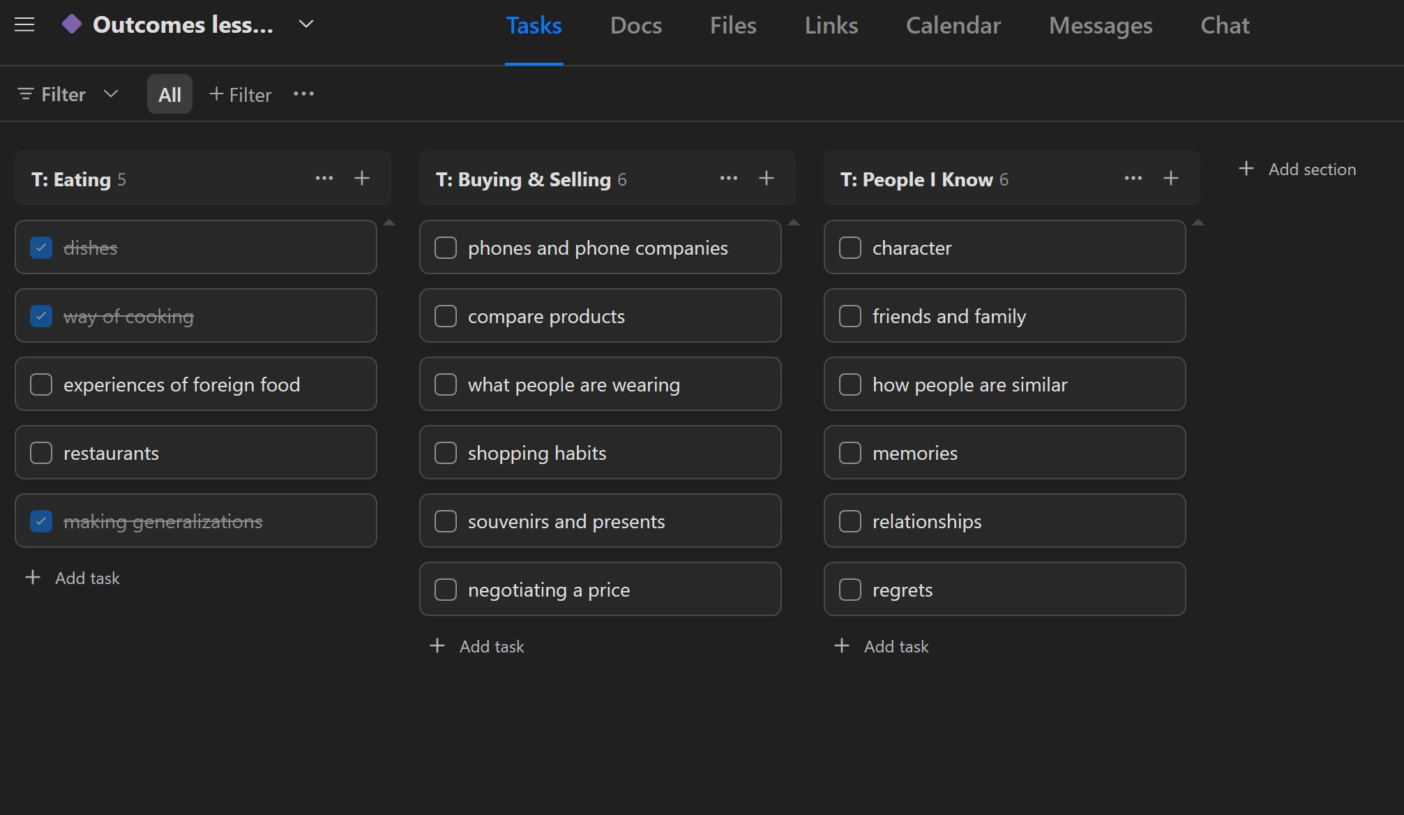 learning plan in Upbase